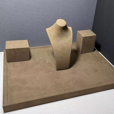 ROHSのマネキンのバストの宝石類の表示コーヒーMicrofiberのネックレスの立場の表示